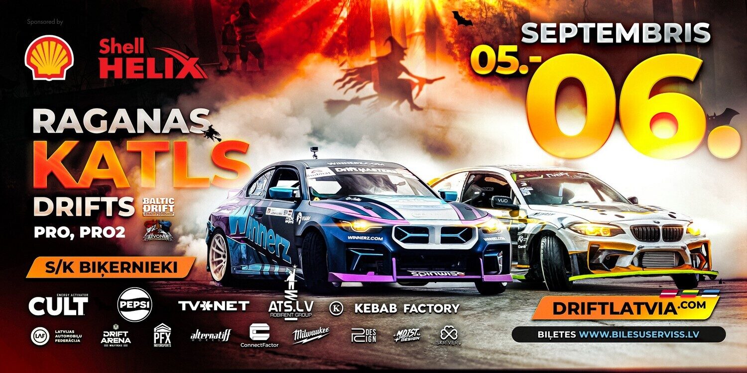 Leģendārais ‘Raganas Katls’ aicina – Biķerniekos šonedēļ drifts ar 67 sportistiem no 5 valstīm!